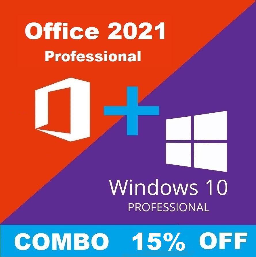 Windows 10 Pro + Office 2021 Professional 32/64 Bit Key - Email Delivery